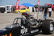 Dragster with a supercharged V8 engine