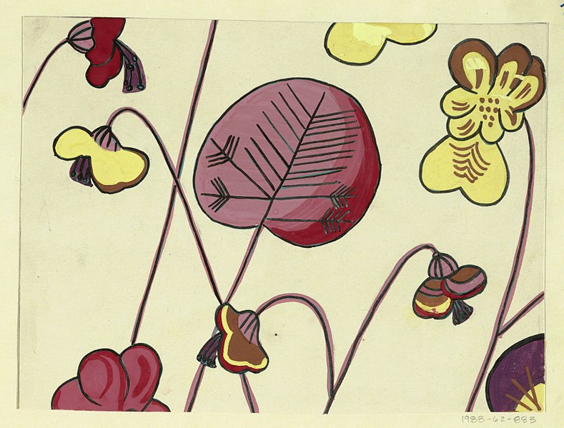 File:Drawing, Textile Design- Alpenveilchen (Cyclamen), 1920–21 (CH 18631591).jpg