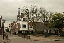 Lourens Alma Tadema's birth house and statue in Dronryp, Netherlands