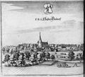 Merian-prent van het klooster, circa 1655