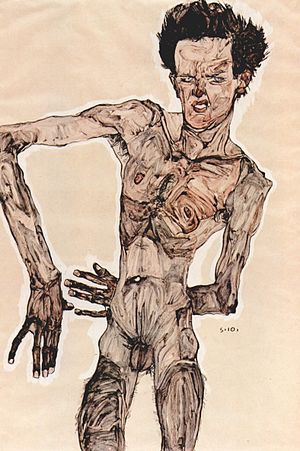 Egon Schiele: Männlicher Akt, Selbstporträt, 1910