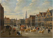 View of the Meir in Antwerp. Painting by Erasmus de Bie Erasmus de Bie - View of the Meir.jpg