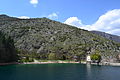 Lago di San Domenico con l'eremo sulla destra