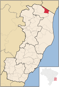 Localização de Pedro Canário no Espírito Santo