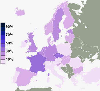 Eurobarometer Poll 2005 Percentage of those wh...