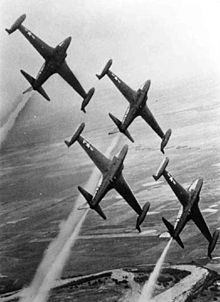 "Minutemen" aerobatics team with F-80Cs, 1956 F-80Cs Minute Men Colorado ANG.jpg