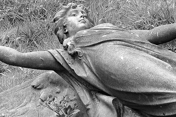 A fallen angel at Willow Grove Cemetery, Reddish, Stockport