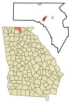 Fannin County Georgia Incorporated and Unincorporated areas Blue Ridge Highlighted.svg
