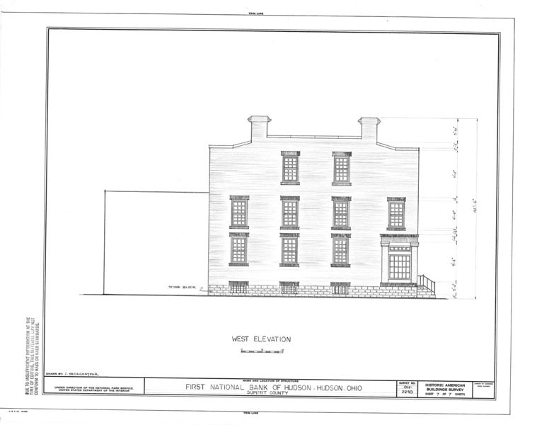 File:First National Bank of Hudson, Aurora and Main Streets, Hudson, Summit County, OH HABS OHIO,77-HUD,4- (sheet 7 of 7).png