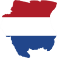 Flag-map of Dutch Suriname (Dutch Guiana)