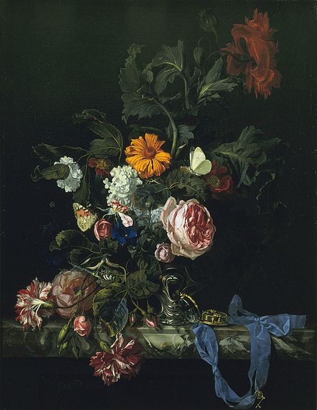 File:Flower still life with a watch by Willem van Aelst.jpg