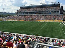 Tim Hortons Field (Hamilton Pan Am Soccer Stadium), was the venue for the football competitions Football2015pan.jpg