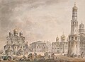 Giacomo Quarenghi. Vista da praza da catedral do Kremlin de Moscova. 1797. Ermitage