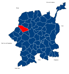 Localização no concelho de Guimarães