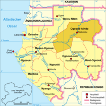 ligging van Makokou en het gebied van de Apostolische Prefectuur