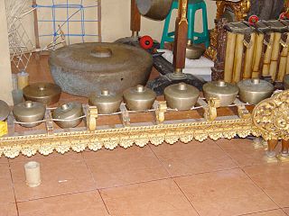 Reyong Indonesian musical instrument used in Balinese gamelan