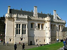 The Great Hall of Stirling Castle, built by James IV in the late fifteenth century, showing a combination of traditional Scottish and continental Renaissance features. Great Hall, Stirling Castle.jpg