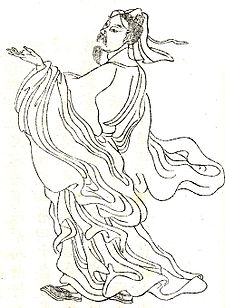 Ku Kchaj-č’ na kresbě knihy Wan-siao tchang-ču čuang chua čchuan 晩笑堂竹荘畫傳 z roku 1921