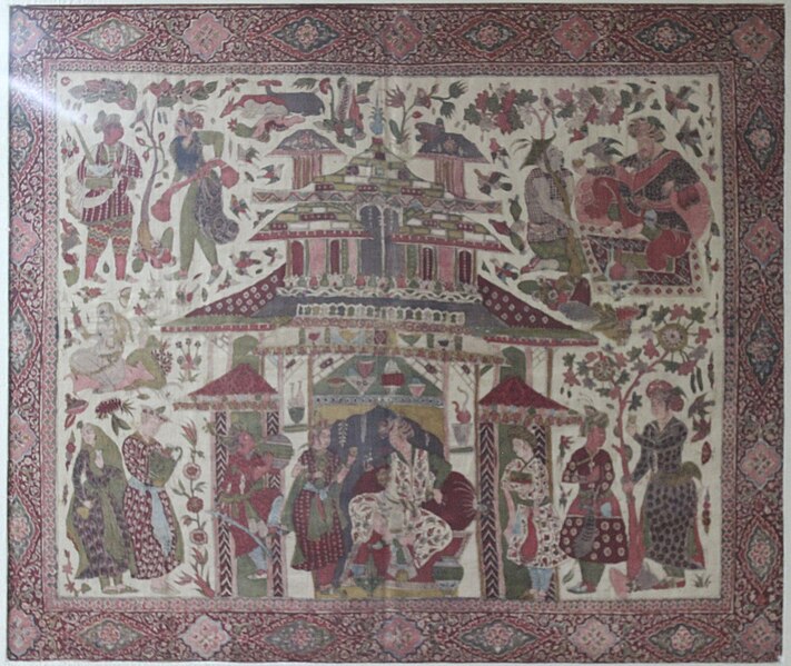 File:Handcerchief, Kalam Kaari technique, Mughal Era, National Museum, New Delhi.jpg