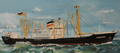 Hapag cargo ship Marburg on the Westerschelde with destination port of Antwerp - 1966