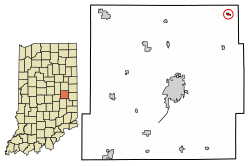 Lokasi di Blountsville Henry County, Indiana.