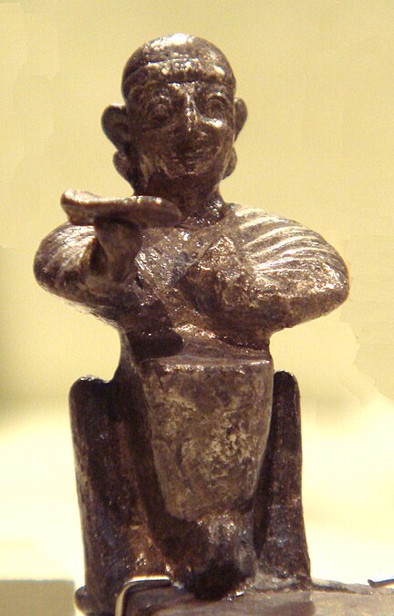 Hettitisch beeldje van een zittende god, 13e eeuw v.Chr.