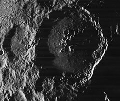 Lunar Orbiter 4 image of Humboldt (right) and the smaller Phillips (left) Humboldt crater Phillips crater 4178 h2.jpg