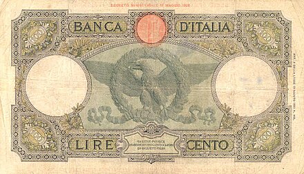 Italian East African 100 lira banknote