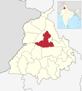 Positionskarte des Distrikts Jalandhar