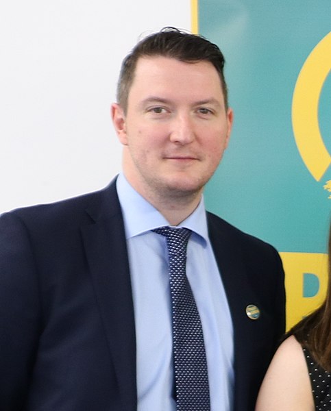 File:John Finucane, Megan Fearon MLA, Ailbhe Smith, Mary Lou McDonald TD, Louise O'Reilly TD & Jonathan O'Brien TD (41716231601) (Finucane cropped).jpg