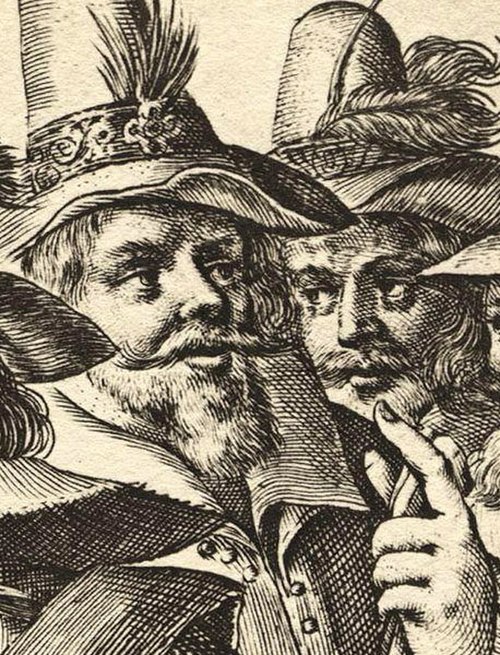 A contemporary engraving of Christopher (left) and John Wright, from a larger image by Crispijn van de Passe