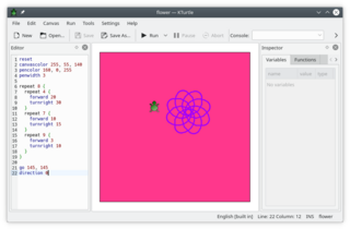 KTurtle educational programming environment for turtle graphics