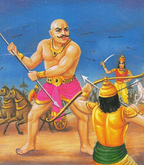 Karna and Ghatotkacha engaged in combat