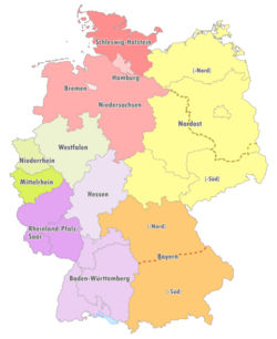 Geografische Einteilung der Oberligen zur Saison 2012/13
