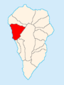 Map of La Palma showing Tijarafe