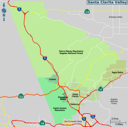 Map of Santa Clarita Valley