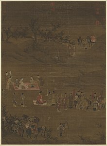 Khitan Chinese painting by Chen Juzhong (fl. 1195-1224) Lady Wenji's Return to China, by Chen Juzhong.jpg