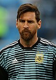 Lionel Messi trong màu áo Argentina tại Giải bóng đá vô địch thế giới 2018