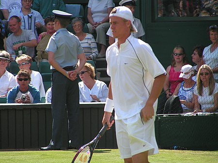 Lleyton Hewitt at Wimbledon, 2004.