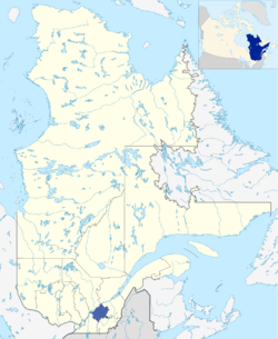 Map of Centre-du-Québec in relation to Quebec.