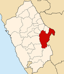 Location of the province in the Ancash region