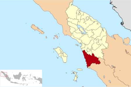 Peta genah Kabupatén Mandailing Natal ring Sumatra Utara