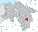 Lage des Landkreises Peine in Niedersachsen