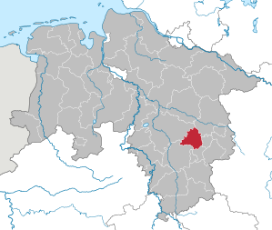 Lage des Landkreis Peine in Niedersachsen (anklickbare Karte)