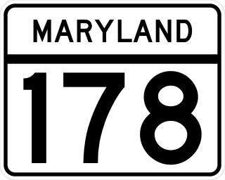 <span class="mw-page-title-main">Maryland Route 178</span> State highway in Anne Arundel County, Maryland, U.S. known as Generals Highway