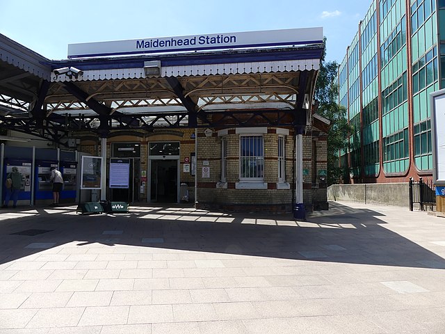 Station entrance seen in June 2022
