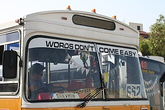 Slogan on a Malta bus Malta bus Honey Words dont come easy.jpg