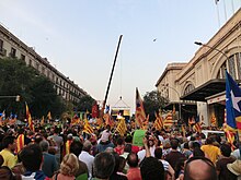 Marques de l'Argentera street, and the stage, next to the Estacio de Franca Manifestacio "Catalunya, nou estat d'Europa" 3.JPG