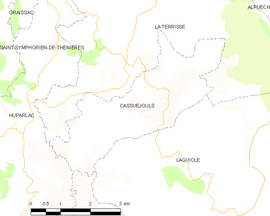 Mapa obce Cassuéjouls