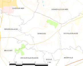 Poziția localității Grangues